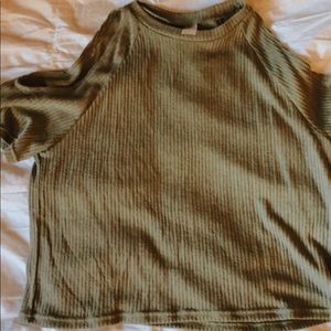 Green H&M open shoulder top